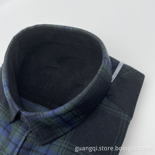 100% coton flanelle chaude chemise à manches longues